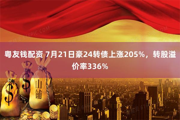 粤友钱配资 7月21日豪24转债上涨205%，转股溢价率336%